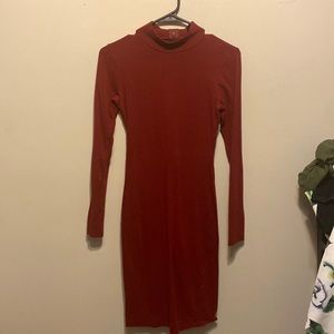 Burgundy Long Sleeve Dress